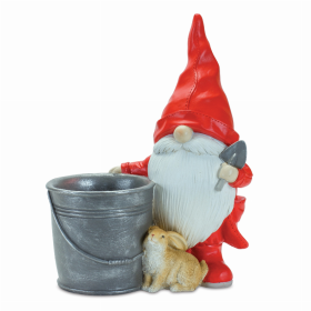 Gnome w/Pail and Bunny (Set of 2) 8.25"L x 11.25"H Resin