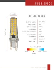 G9LED bulbs // 3 watt, 3k