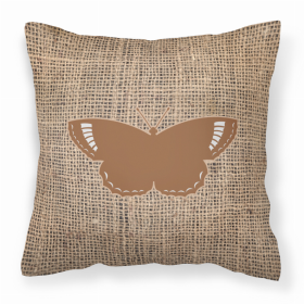 Butterfly Burlap and Brown BB1029 Fabric Decorative Pillow