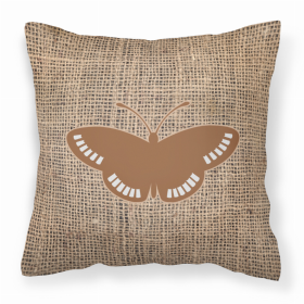 Butterfly Burlap and Brown BB1031 Fabric Decorative Pillow