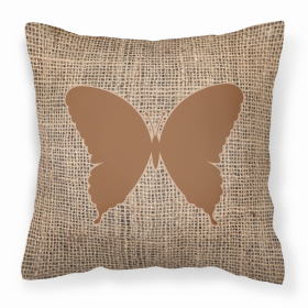 Butterfly Burlap and Brown BB1048 Fabric Decorative Pillow