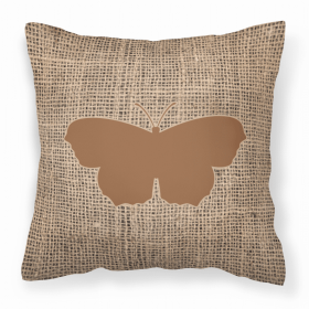 Butterfly Burlap and Brown BB1049 Fabric Decorative Pillow