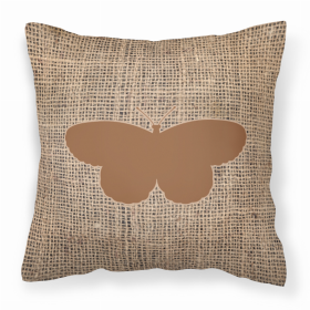 Butterfly Burlap and Brown BB1052 Fabric Decorative Pillow