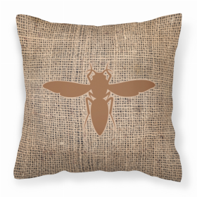 Yellow Jacket Burlap and Brown BB1053 Fabric Decorative Pillow