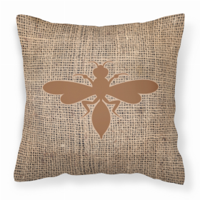 Wasp Burlap and Brown BB1054 Fabric Decorative Pillow