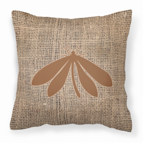 Moth Burlap and Brown BB1060 Fabric Decorative Pillow