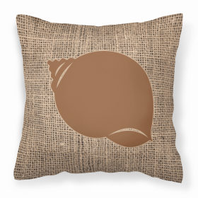 Shell Burlap and Brown BB1099 Fabric Decorative Pillow