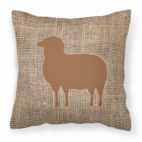 Sheep Burlap and Brown BB1126 Fabric Decorative Pillow