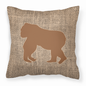 Gorilla Burlap and Brown BB1129 Fabric Decorative Pillow