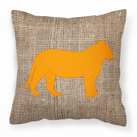 Tiger Burlap and Orange BB1010 Fabric Decorative Pillow