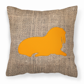 Walrus Burlap and Orange BB1017 Fabric Decorative Pillow