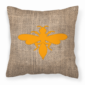 Wasp Burlap and Orange BB1054 Fabric Decorative Pillow