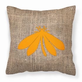 Moth Burlap and Orange BB1060 Fabric Decorative Pillow