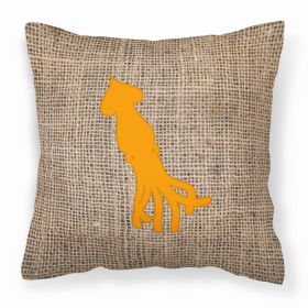 Squid Burlap and Orange BB1096 Fabric Decorative Pillow