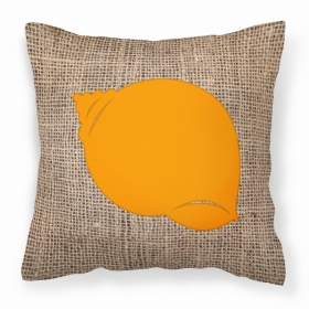 Shell Burlap and Orange BB1099 Fabric Decorative Pillow