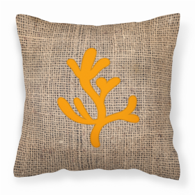 Coral Burlap and Orange BB1103 Fabric Decorative Pillow