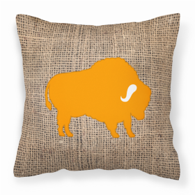 Buffalo Burlap and Orange BB1127 Fabric Decorative Pillow