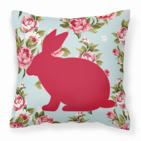 Rabbit Shabby Chic Blue Roses Fabric Decorative Pillow