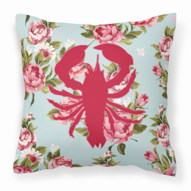 Lobster Shabby Chic Blue Roses BB1015 Fabric Decorative Pillow