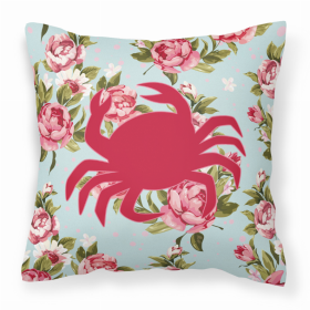 Crab Shabby Chic Blue Roses BB1024 Fabric Decorative Pillow