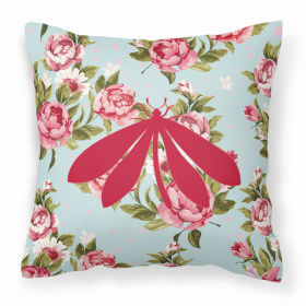 Moth Shabby Chic Blue Roses BB1060 Fabric Decorative Pillow