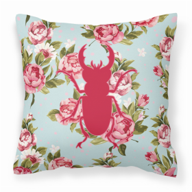 Beetle Shabby Chic Blue Roses BB1063 Fabric Decorative Pillow