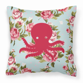 Octopus Shabby Chic Blue Roses BB1090 Fabric Decorative Pillow