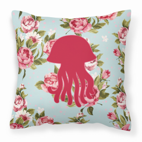 Jellyfish Shabby Chic Blue Roses BB1091 Fabric Decorative Pillow