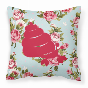 Hermit Crab Shabby Chic Blue Roses BB1092 Fabric Decorative Pillow