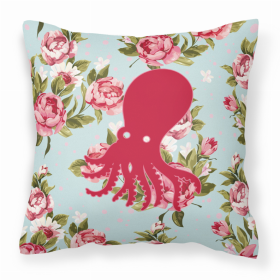 Octopus Shabby Chic Blue Roses BB1098 Fabric Decorative Pillow