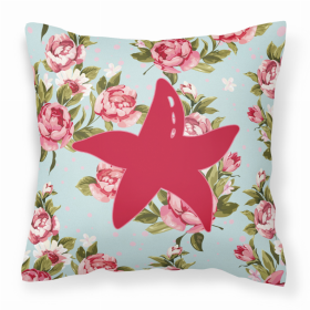 Starfish Shabby Chic Blue Roses BB1100 Fabric Decorative Pillow