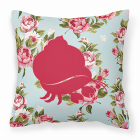 Hermit Crab Shabby Chic Blue Roses BB1102 Fabric Decorative Pillow