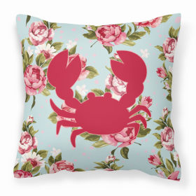 Crab Shabby Chic Blue Roses BB1104 Fabric Decorative Pillow