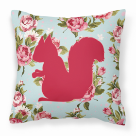 Squirrel Shabby Chic Blue Roses BB1119 Fabric Decorative Pillow