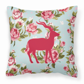 Deer Shabby Chic Blue Roses BB1121 Fabric Decorative Pillow