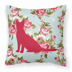 Cat Shabby Chic Blue Roses BB1071 Fabric Decorative Pillow