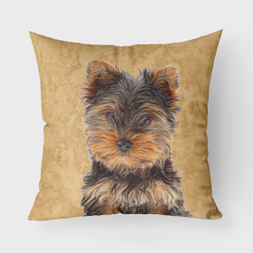 Yorkie Puppy / Yorkshire Terrier Fabric Decorative Pillow