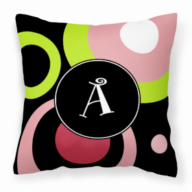 Letter A Monogram - Retro in Black Fabric Decorative Pillow