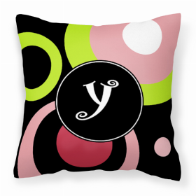 Letter Y Monogram - Retro in Black Fabric Decorative Pillow