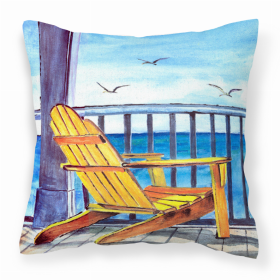 Yellow Adirondack Chair Fabric Decorative Pillow