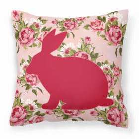 Rabbit Shabby Chic Pink Roses   Fabric Decorative Pillow