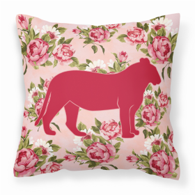 Tiger Shabby Chic Pink Roses   Fabric Decorative Pillow