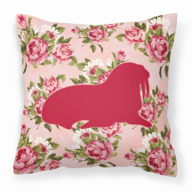 Walrus Shabby Chic Pink Roses  Fabric Decorative Pillow