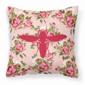 Yellow Jacket Shabby Chic Pink Roses  Fabric Decorative Pillow