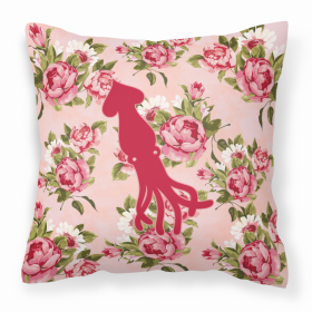 Squid Shabby Chic Pink Roses  Fabric Decorative Pillow