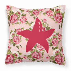 Starfish Shabby Chic Pink Roses  Fabric Decorative Pillow