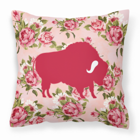 Buffalo Shabby Chic Pink Roses  Fabric Decorative Pillow