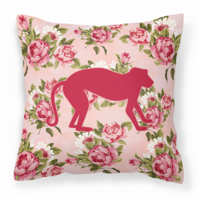 Monkey Shabby Chic Pink Roses  Fabric Decorative Pillow