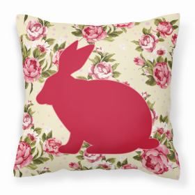 Rabbit Shabby Chic Yellow Roses   Fabric Decorative Pillow