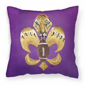 Tiger Football Fleur de lis Fabric Decorative Pillow